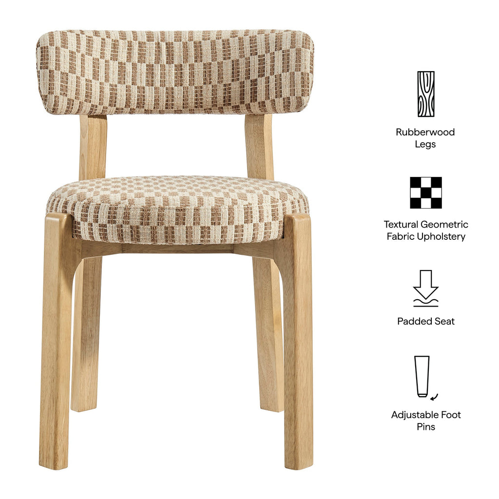 Lot de 2 chaises de salle à manger Marsha rétro en tissu d'ameublement