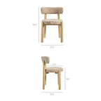 Lot de 2 chaises de salle à manger Marsha rétro en tissu d'ameublement