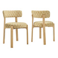 Lot de 2 chaises de salle à manger Marsha rétro en tissu d'ameublement