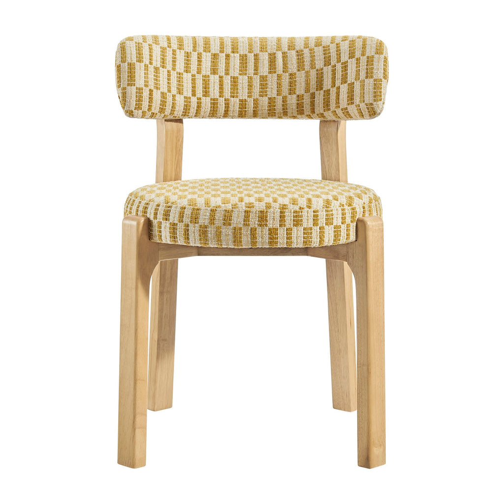 Lot de 2 chaises de salle à manger Marsha rétro en tissu d'ameublement