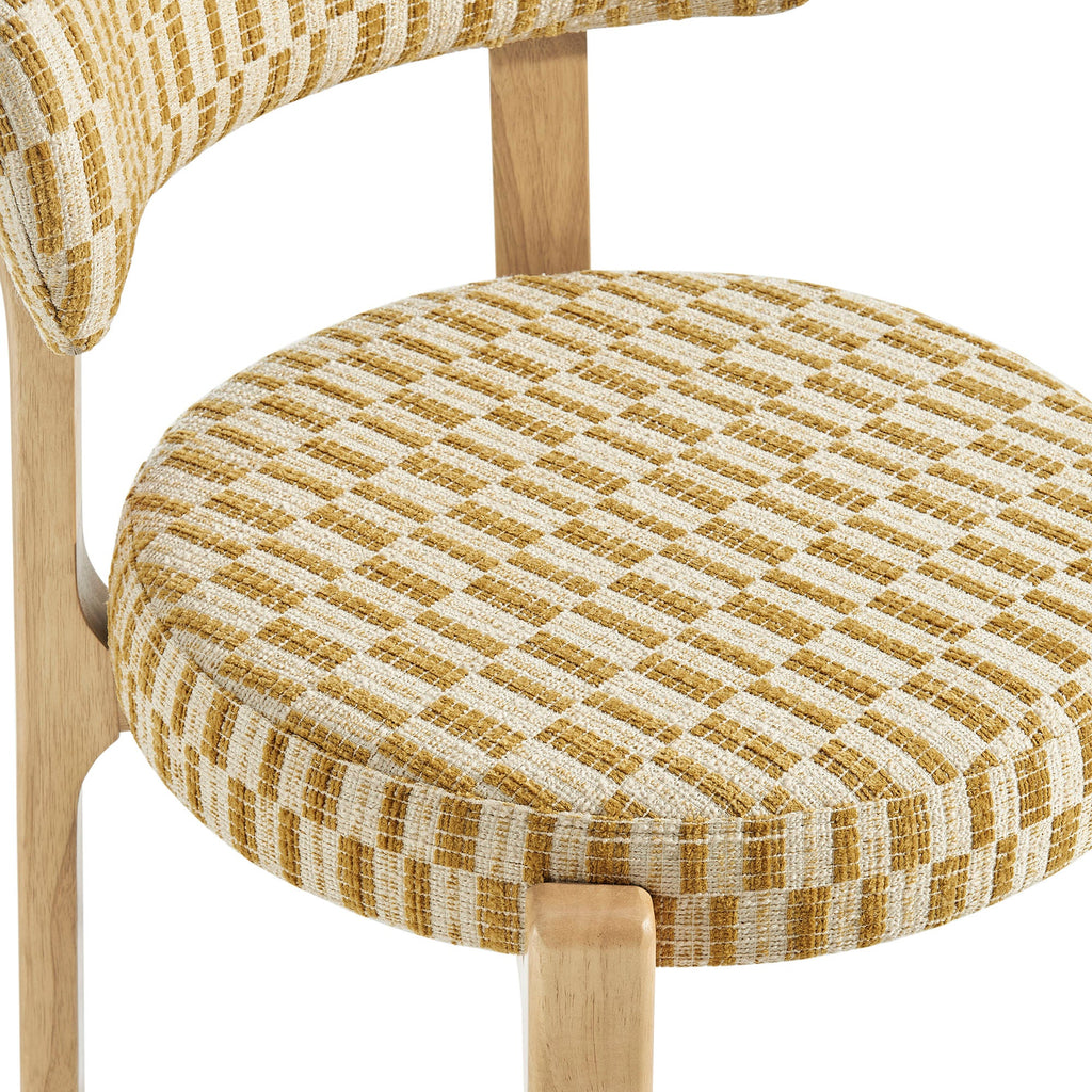 Lot de 2 chaises de salle à manger Marsha rétro en tissu d'ameublement