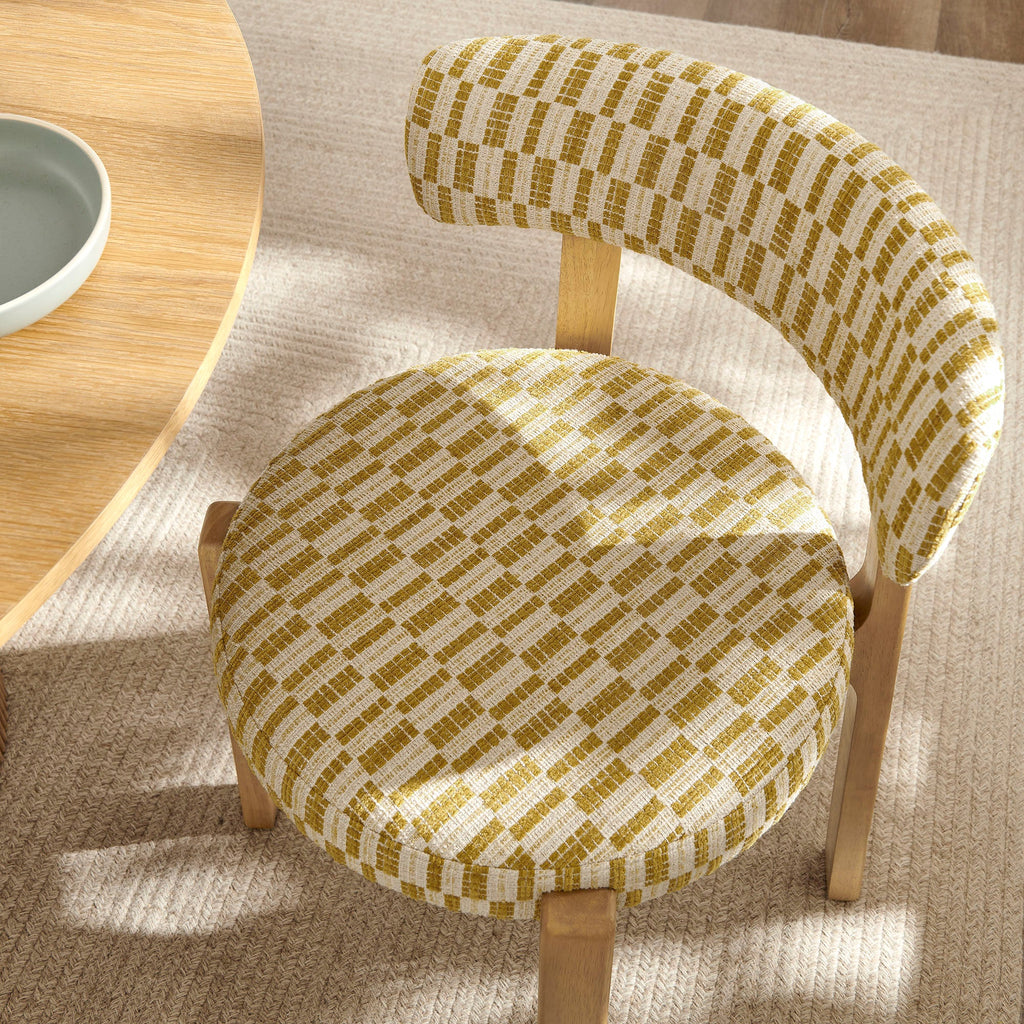 Lot de 2 chaises de salle à manger Marsha rétro en tissu d'ameublement