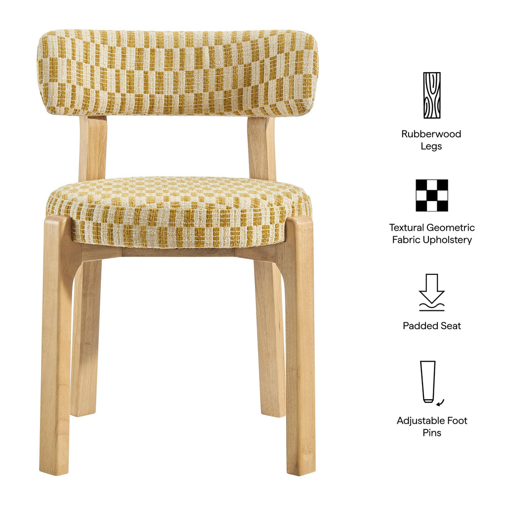 Lot de 2 chaises de salle à manger Marsha rétro en tissu d'ameublement