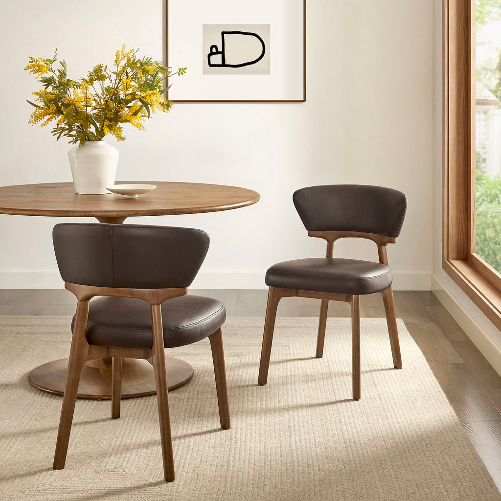 Lot de 2 chaises de salle à manger Daphne en cuir végétalien