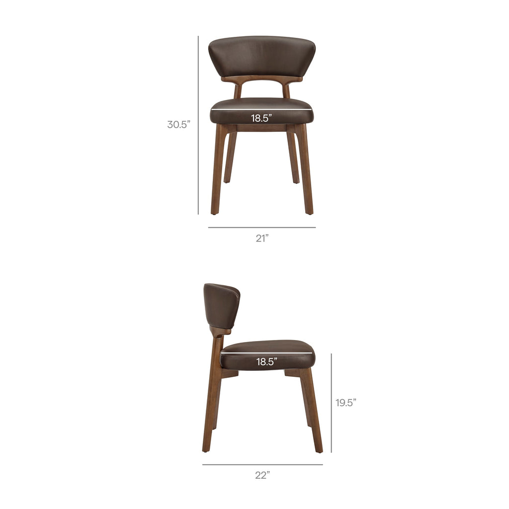 Lot de 2 chaises de salle à manger Daphne en cuir végétalien