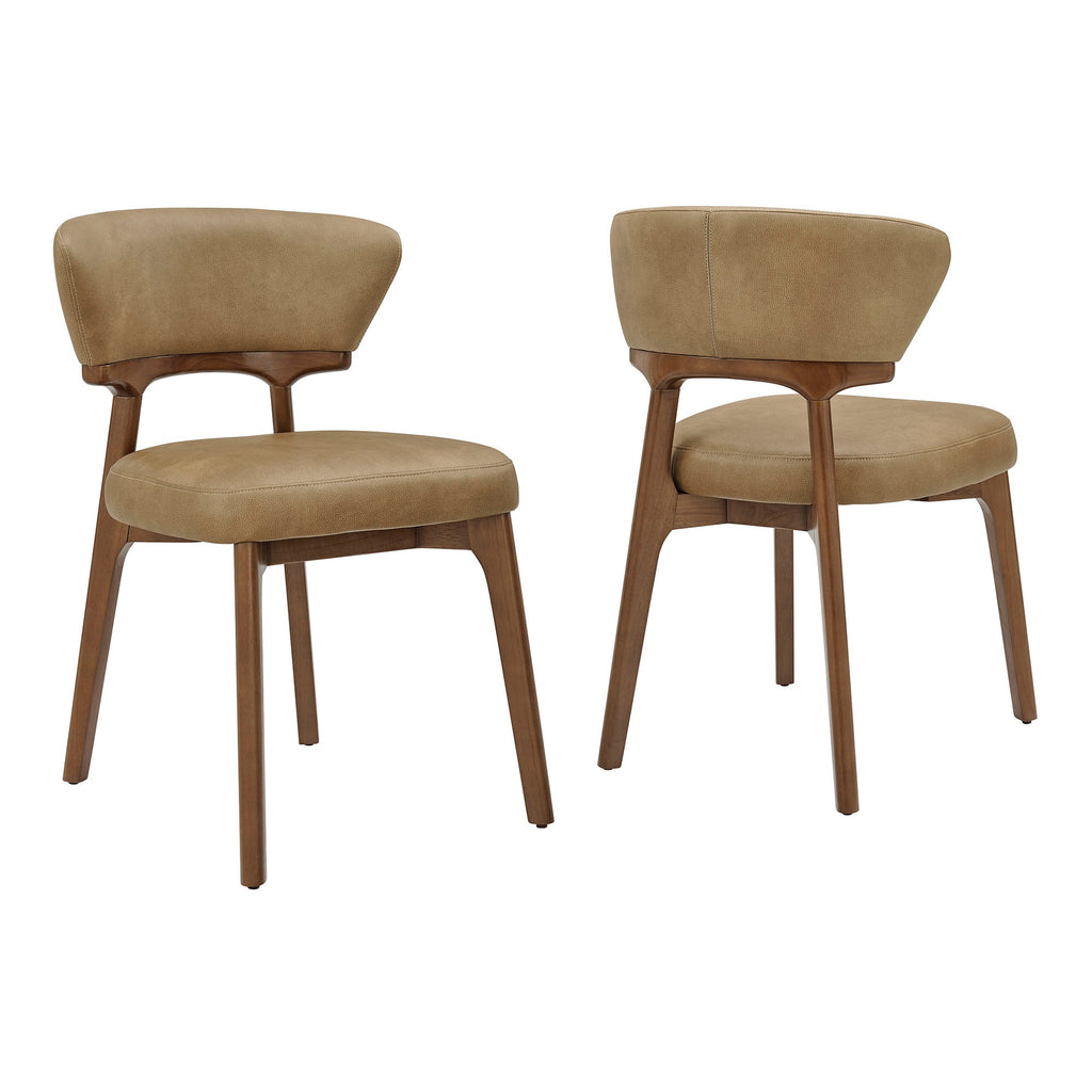 Lot de 2 chaises de salle à manger Daphne en cuir végétalien