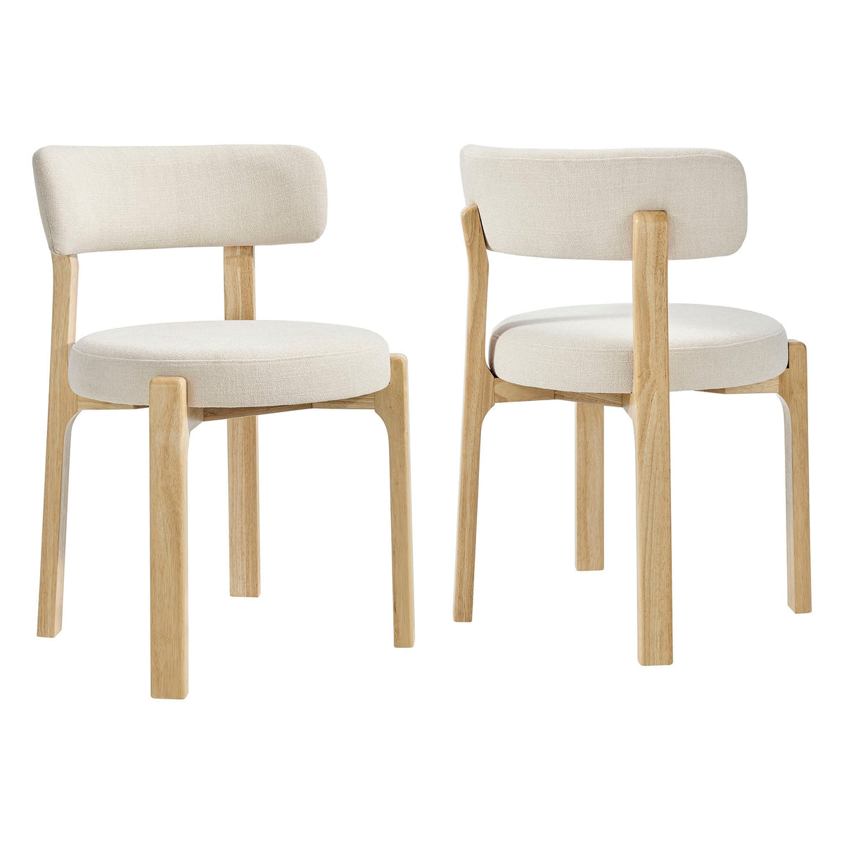 Lot de 2 chaises de salle à manger Marsha en tissu rembourré