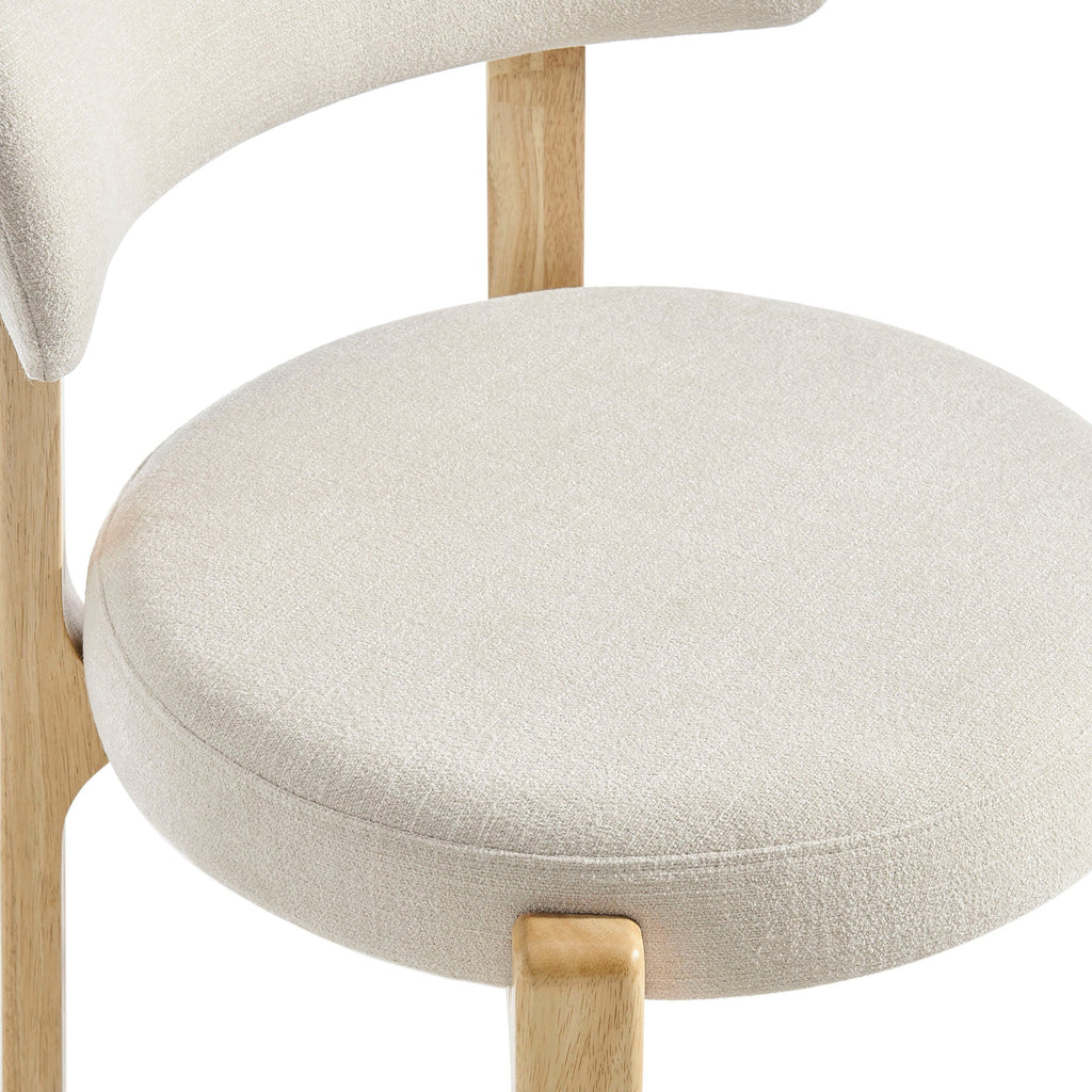 Lot de 2 chaises de salle à manger Marsha en tissu rembourré