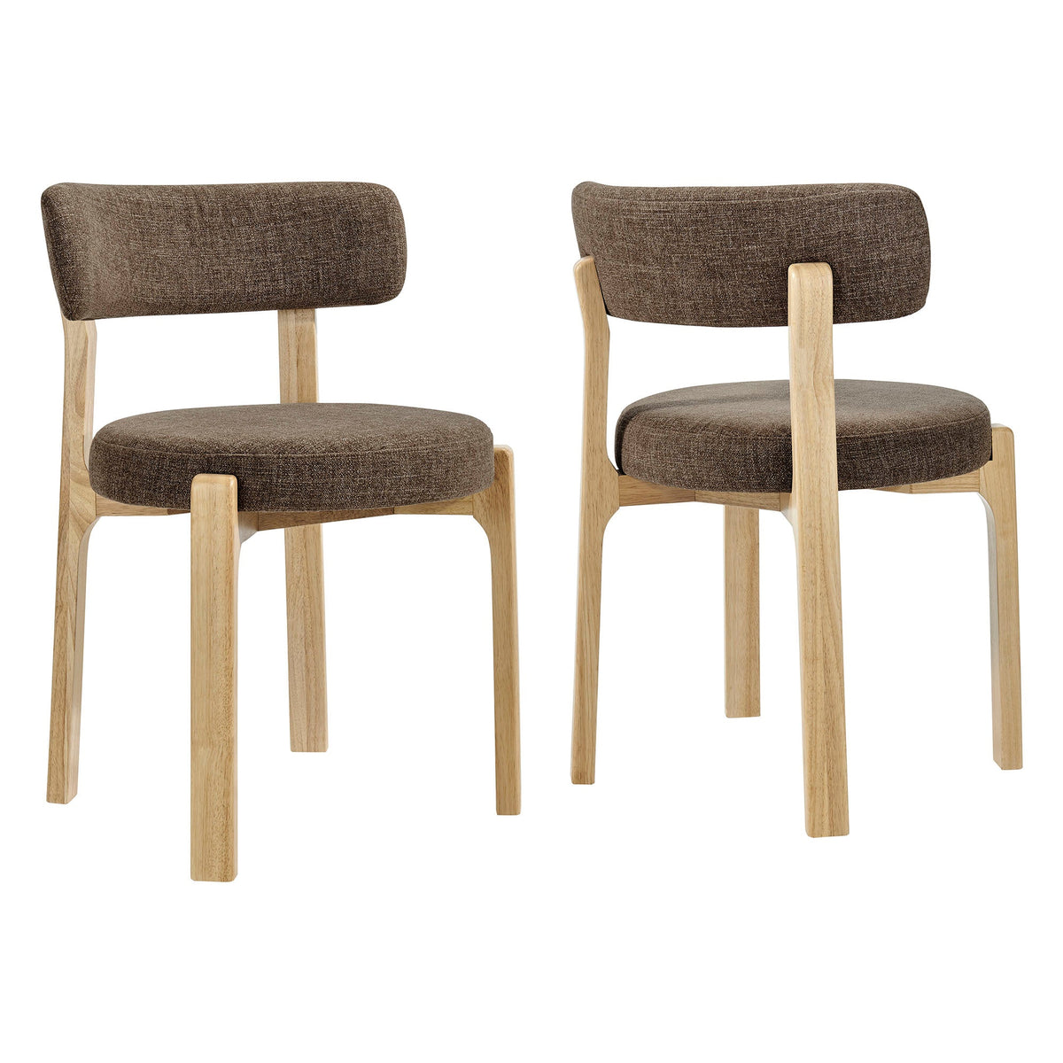 Lot de 2 chaises de salle à manger Marsha en tissu rembourré