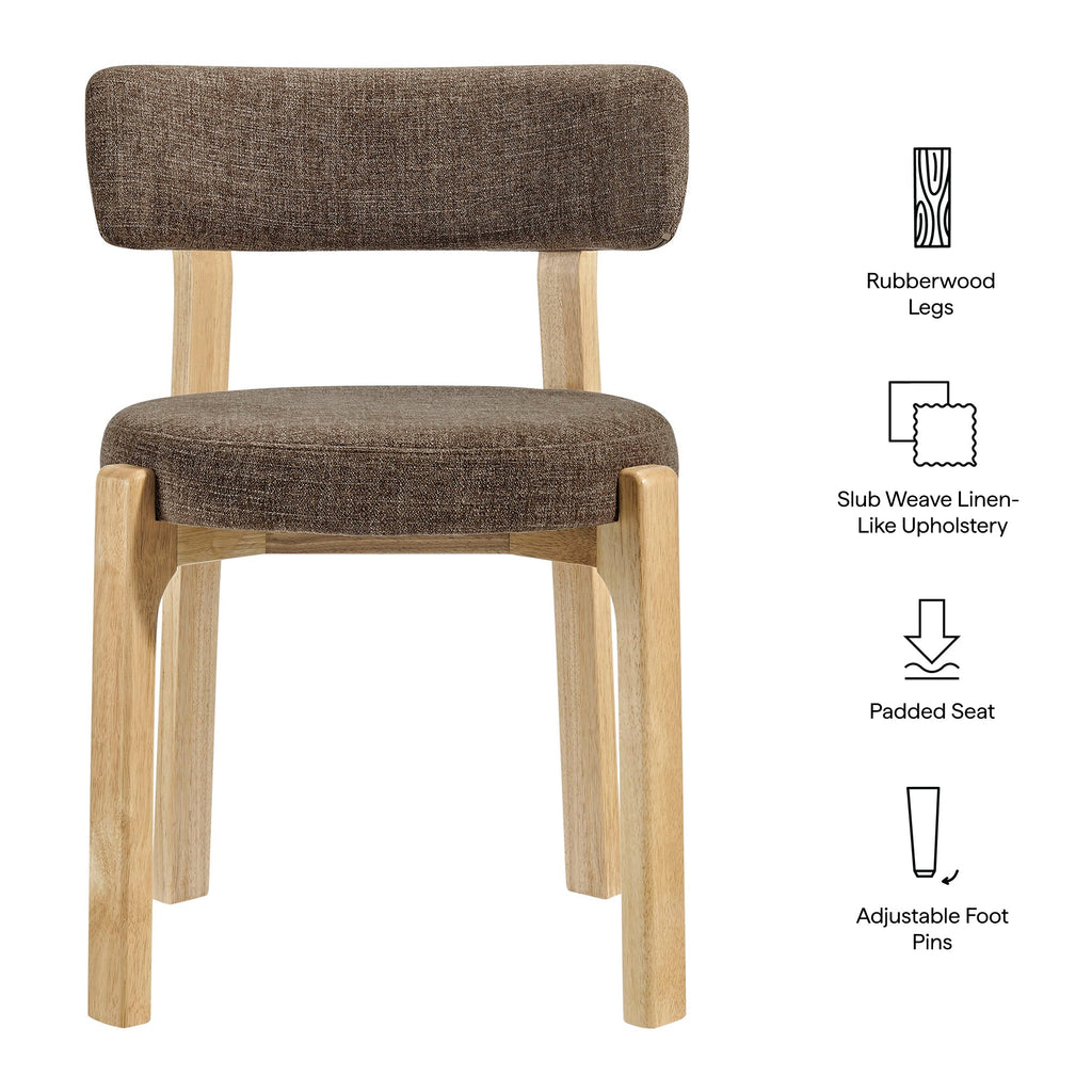 Lot de 2 chaises de salle à manger Marsha en tissu rembourré