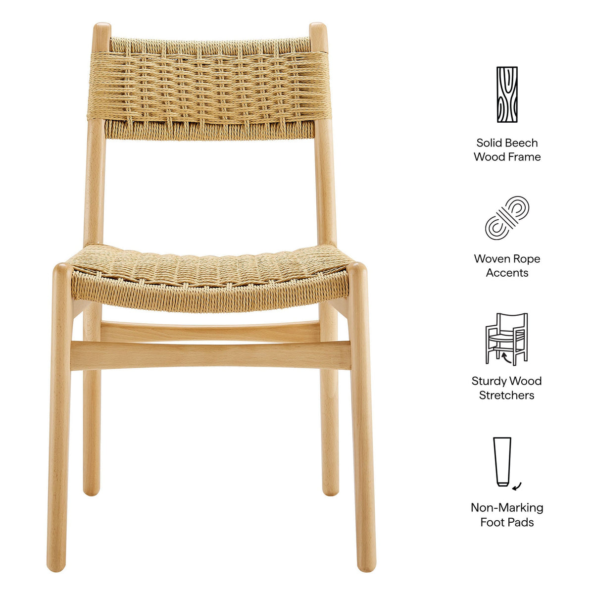 Chaise de salle à manger Wynn Rope and Wood