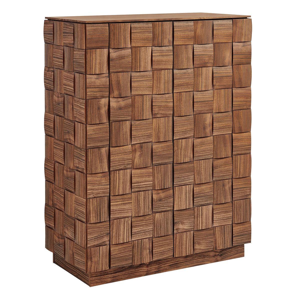 Armoire de rangement haute Duskin de 39 pouces au design géométrique en blocs