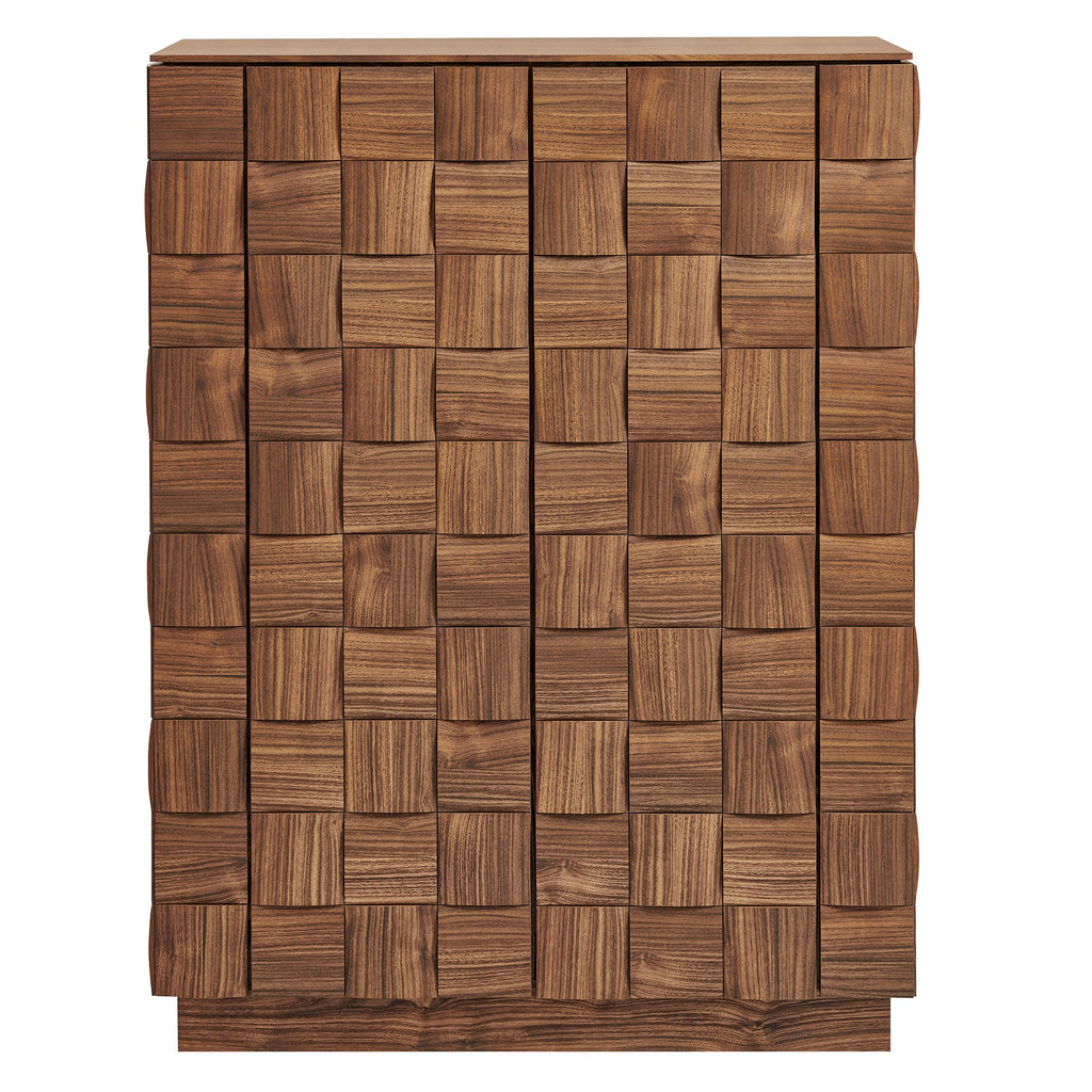 Armoire de rangement haute Duskin de 39 pouces au design géométrique en blocs