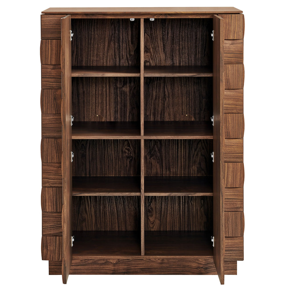 Armoire de rangement haute Duskin de 39 pouces au design géométrique en blocs