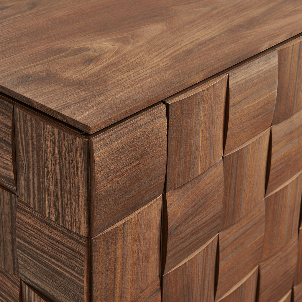 Armoire de rangement haute Duskin de 39 pouces au design géométrique en blocs