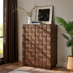Armoire de rangement haute Duskin de 39 pouces au design géométrique en blocs