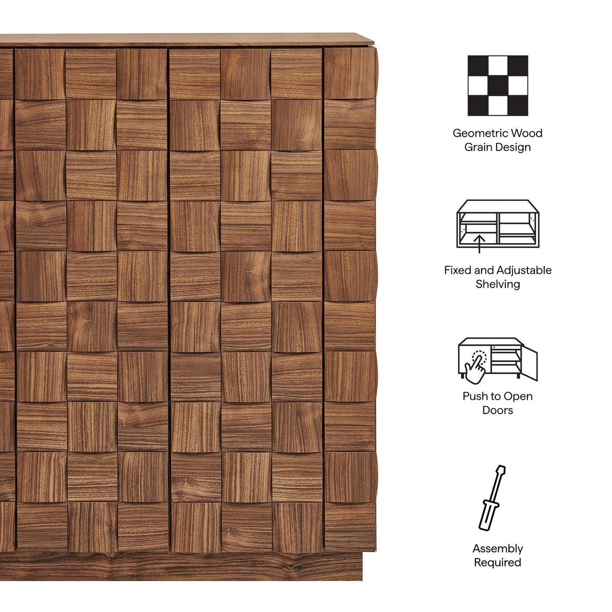 Armoire de rangement haute Duskin de 39 pouces au design géométrique en blocs