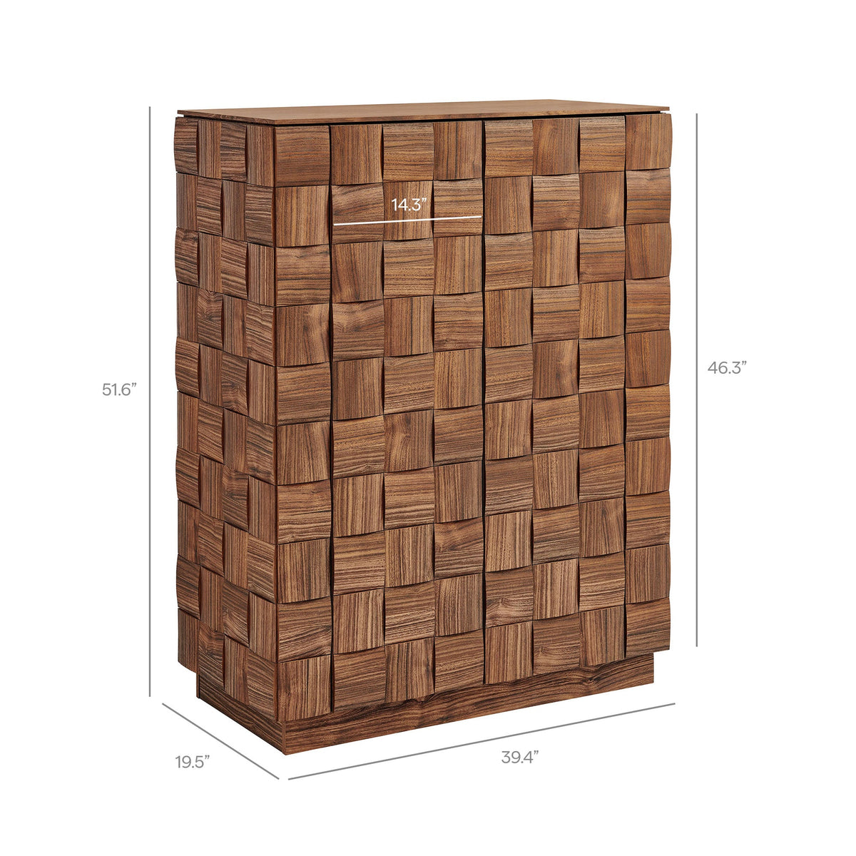Armoire de rangement haute Duskin de 39 pouces au design géométrique en blocs