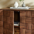 Buffet à quatre portes Duskin de 173 cm avec motif géométrique en blocs