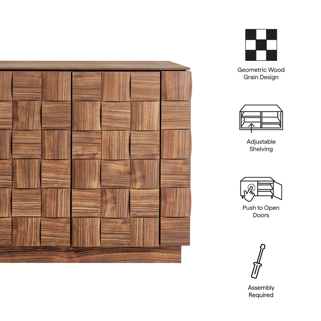 Buffet à quatre portes Duskin de 173 cm avec motif géométrique en blocs