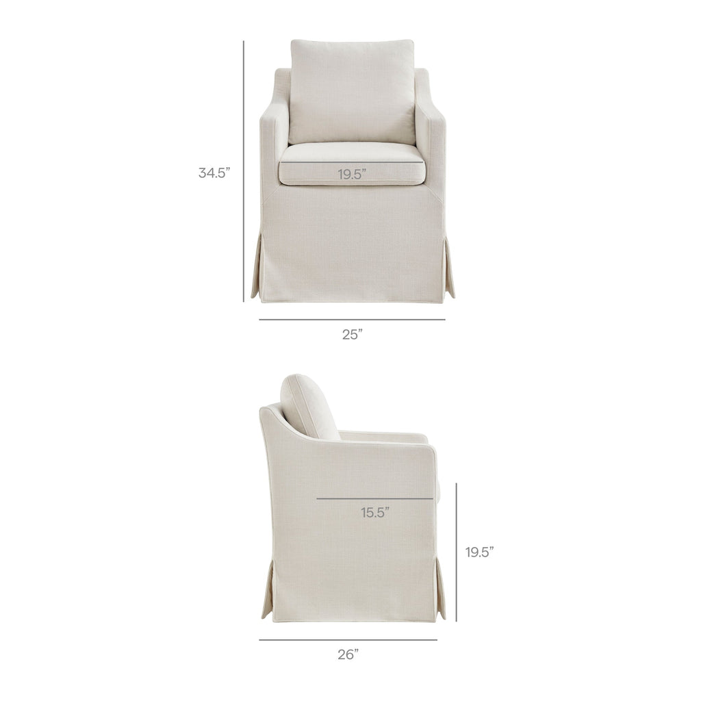 Fauteuil de salle à manger déhoussable en tissu haute performance Serene