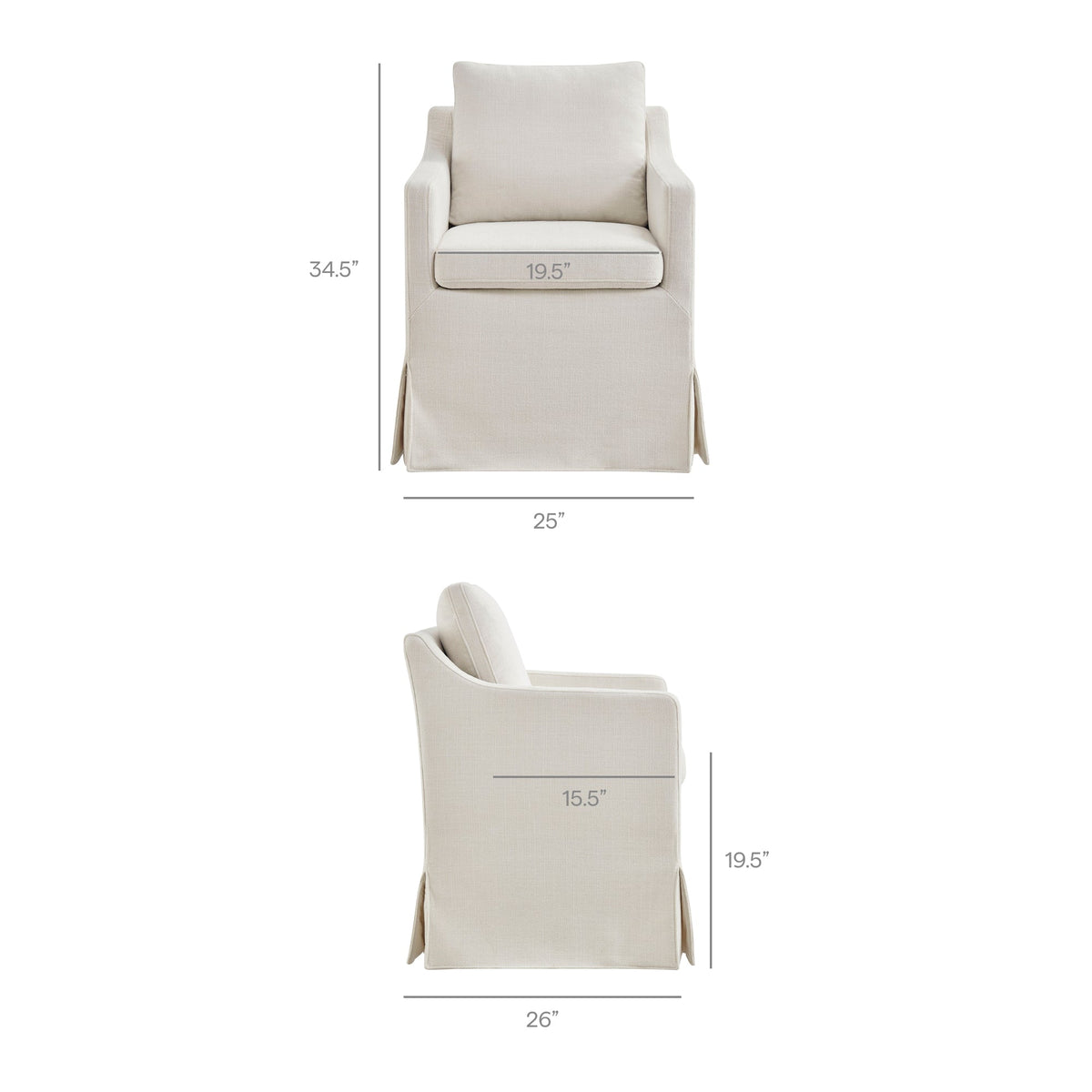 Fauteuil de salle à manger déhoussable en tissu haute performance Serene