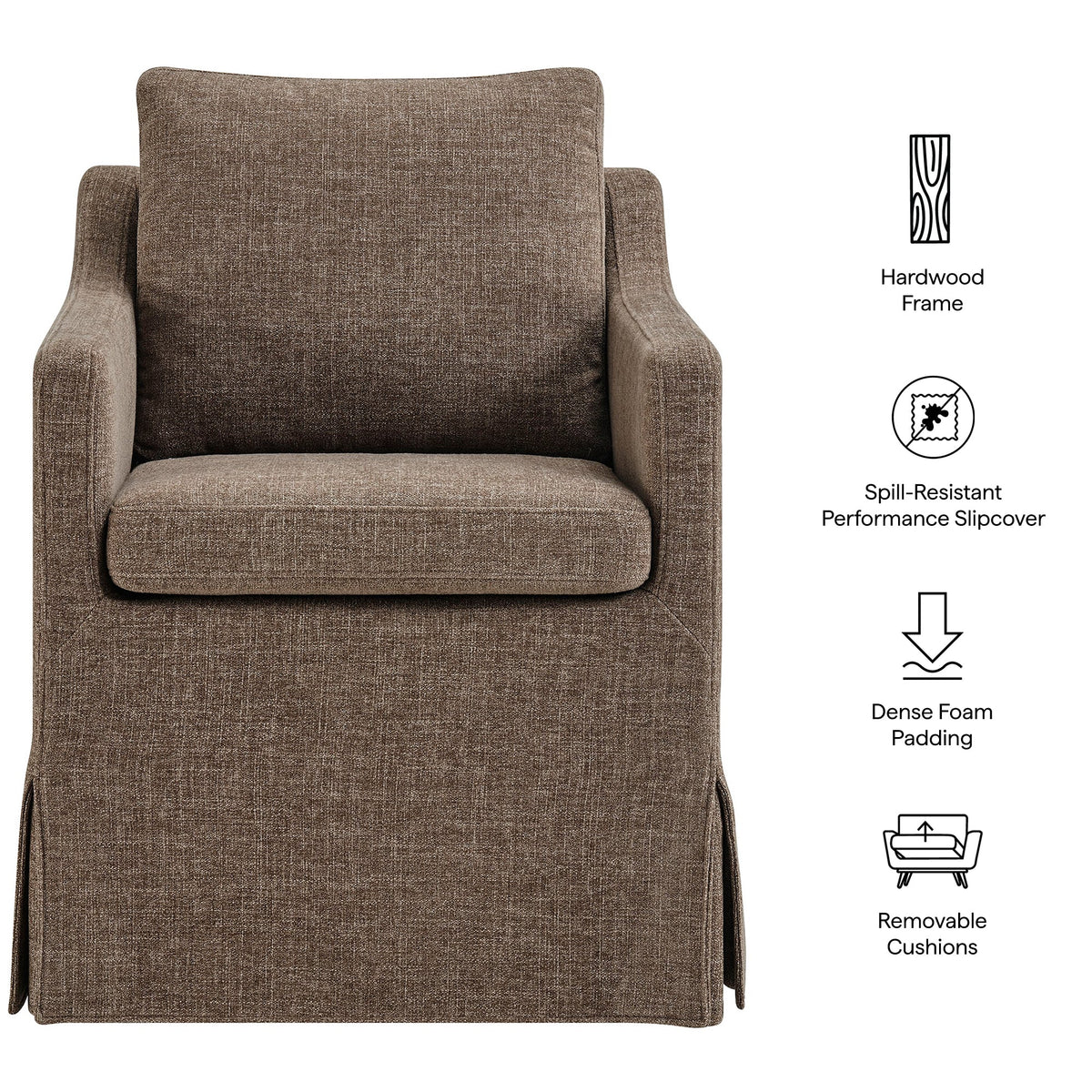 Fauteuil de salle à manger déhoussable en tissu haute performance Serene