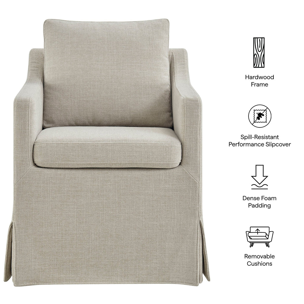 Fauteuil de salle à manger déhoussable en tissu haute performance Serene