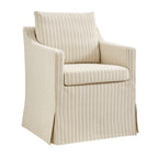 Fauteuil de salle à manger déhoussable en tissu rayé Serene