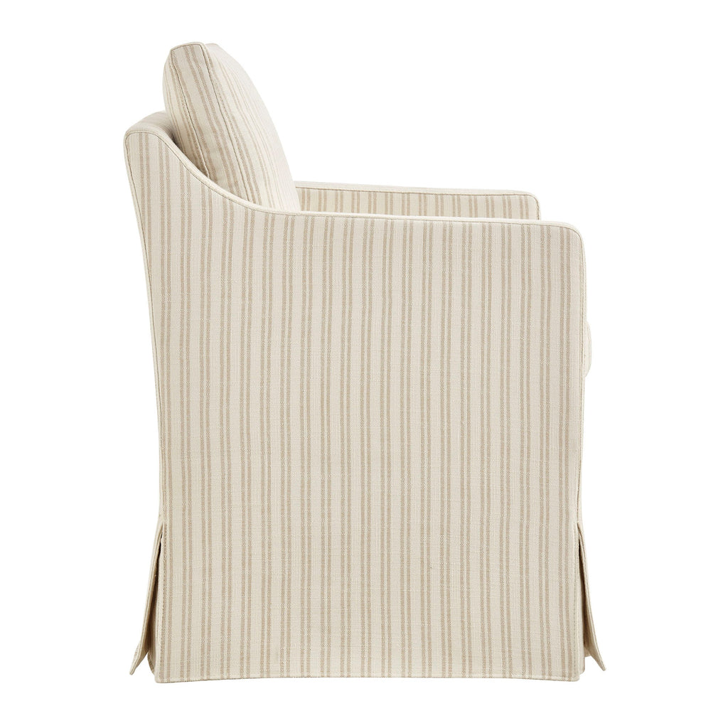 Fauteuil de salle à manger déhoussable en tissu rayé Serene