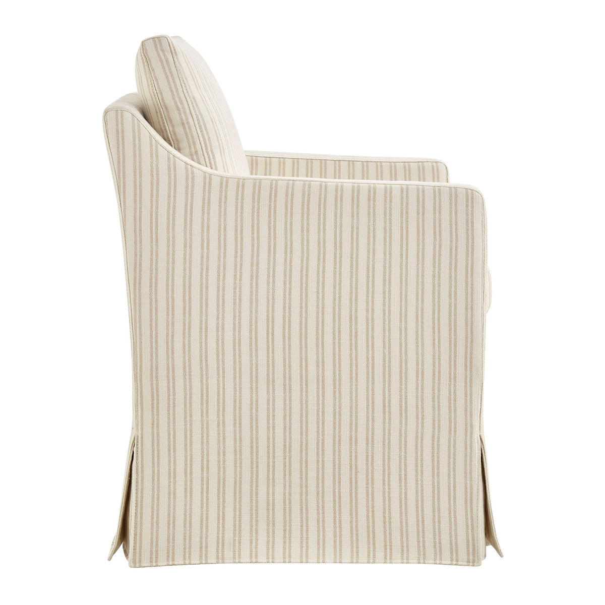 Fauteuil de salle à manger déhoussable en tissu rayé Serene
