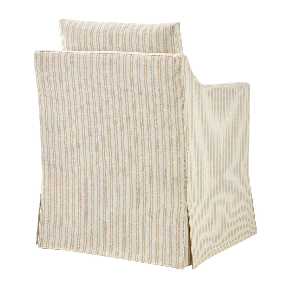 Fauteuil de salle à manger déhoussable en tissu rayé Serene