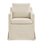 Fauteuil de salle à manger déhoussable en tissu rayé Serene