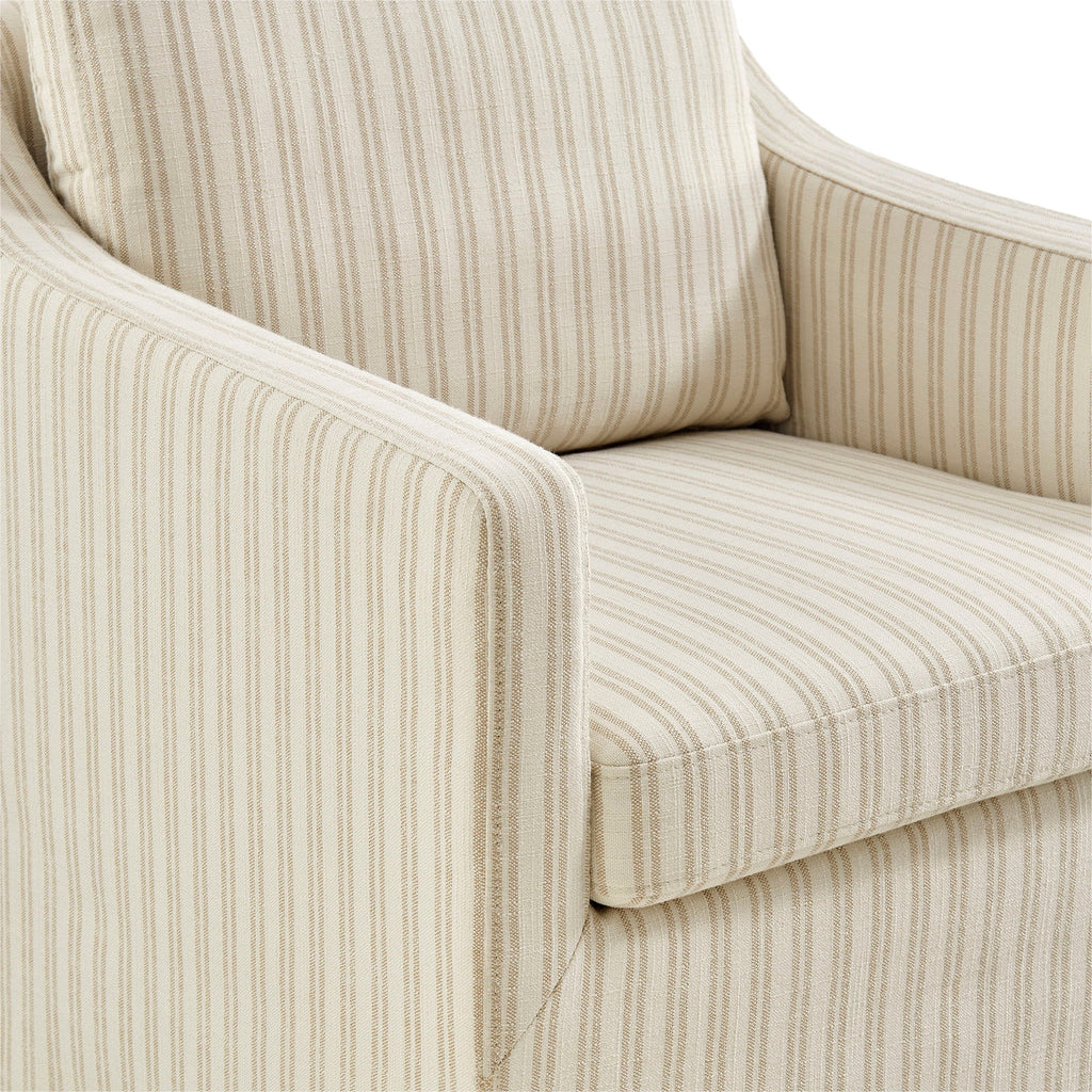 Fauteuil de salle à manger déhoussable en tissu rayé Serene