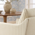 Fauteuil de salle à manger déhoussable en tissu rayé Serene