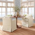 Fauteuil de salle à manger déhoussable en tissu rayé Serene
