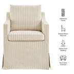 Fauteuil de salle à manger déhoussable en tissu rayé Serene