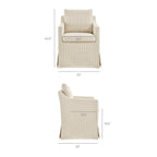 Fauteuil de salle à manger déhoussable en tissu rayé Serene