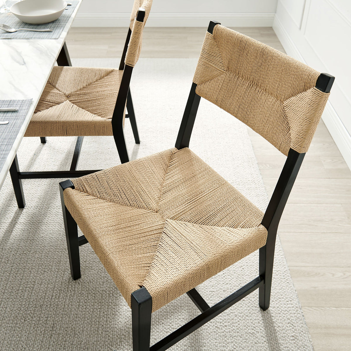 Lot de 2 chaises de salle à manger Bodie en bois
