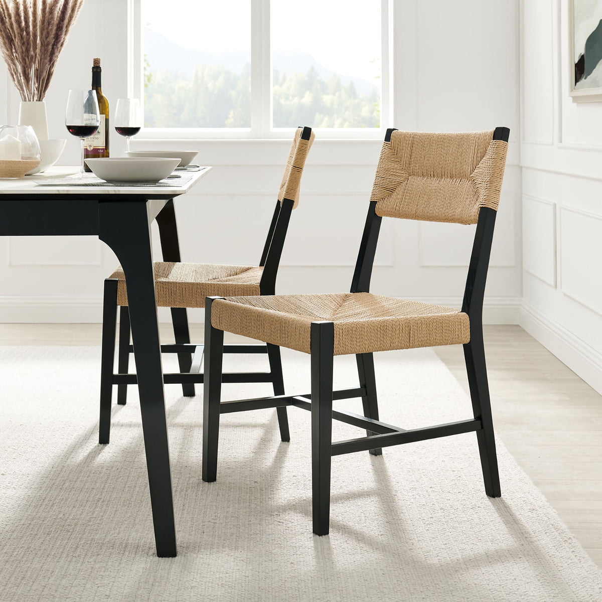 Lot de 2 chaises de salle à manger Bodie en bois