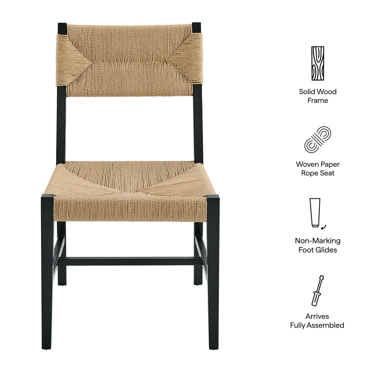 Lot de 2 chaises de salle à manger Bodie en bois