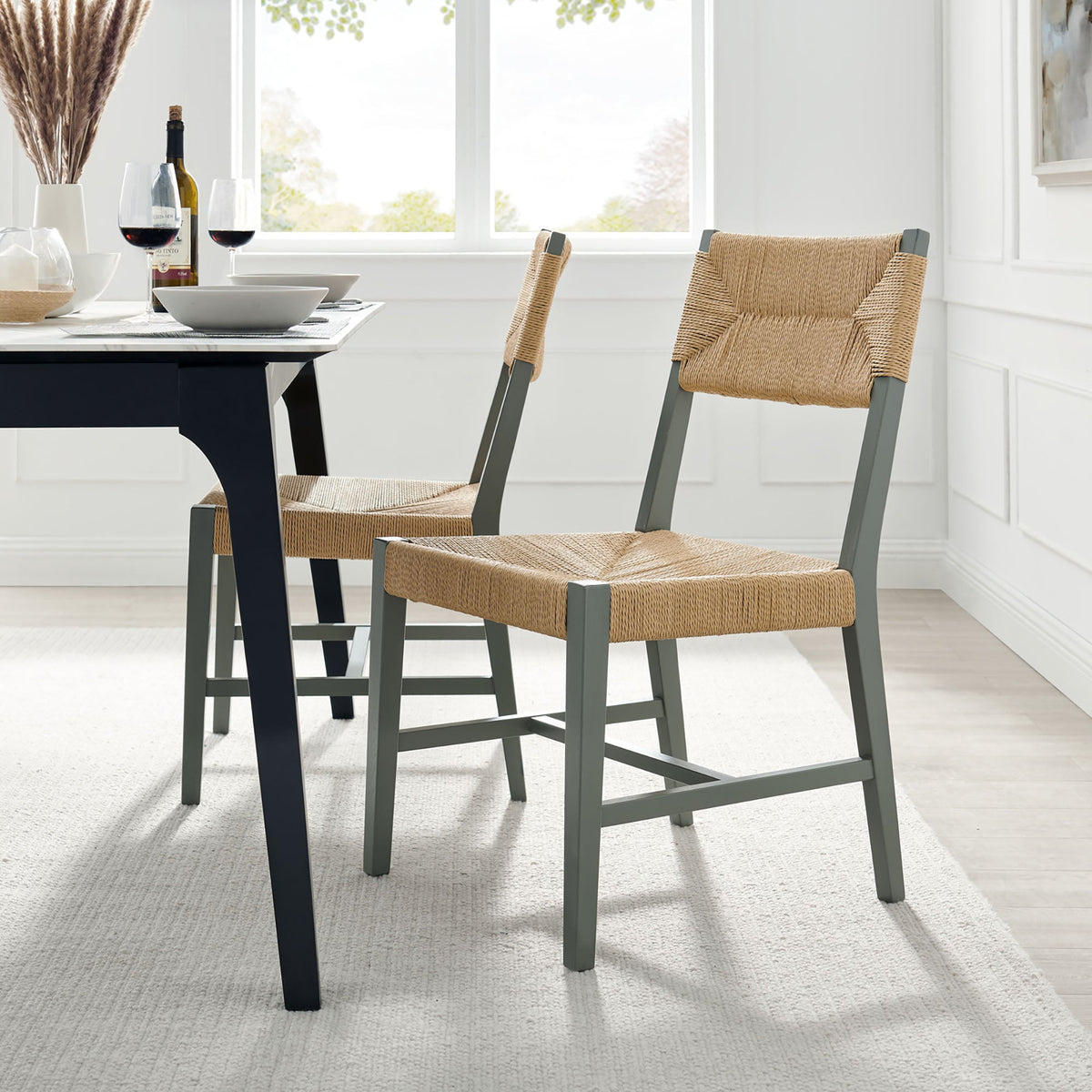 Lot de 2 chaises de salle à manger Bodie en bois