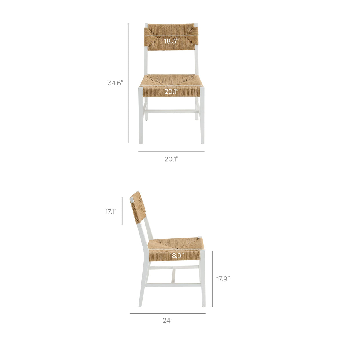 Lot de 2 chaises de salle à manger Bodie en bois