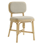 Chaise de salle à manger Bahari en rotin rembourrée