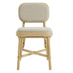 Chaise de salle à manger Bahari en rotin rembourrée