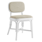 Chaise de salle à manger Bahari en rotin rembourrée