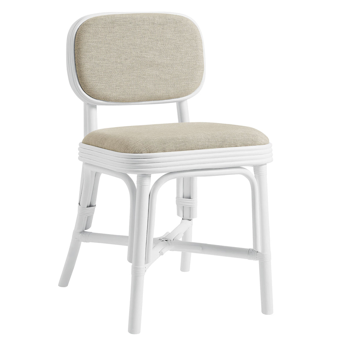 Chaise de salle à manger Bahari en rotin rembourrée