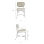 Chaise de salle à manger Bahari en rotin rembourrée