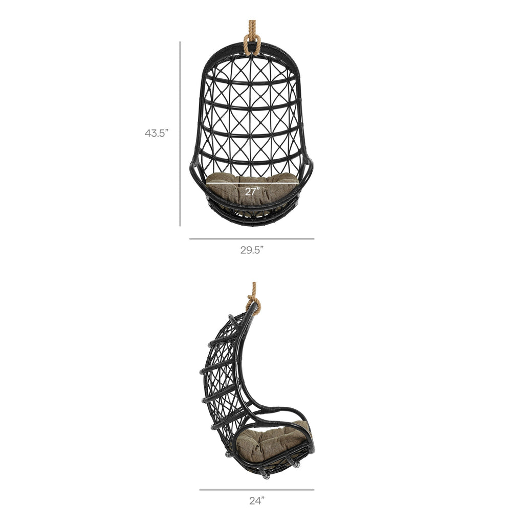 Chaise suspendue en rotin naturel Tamarin