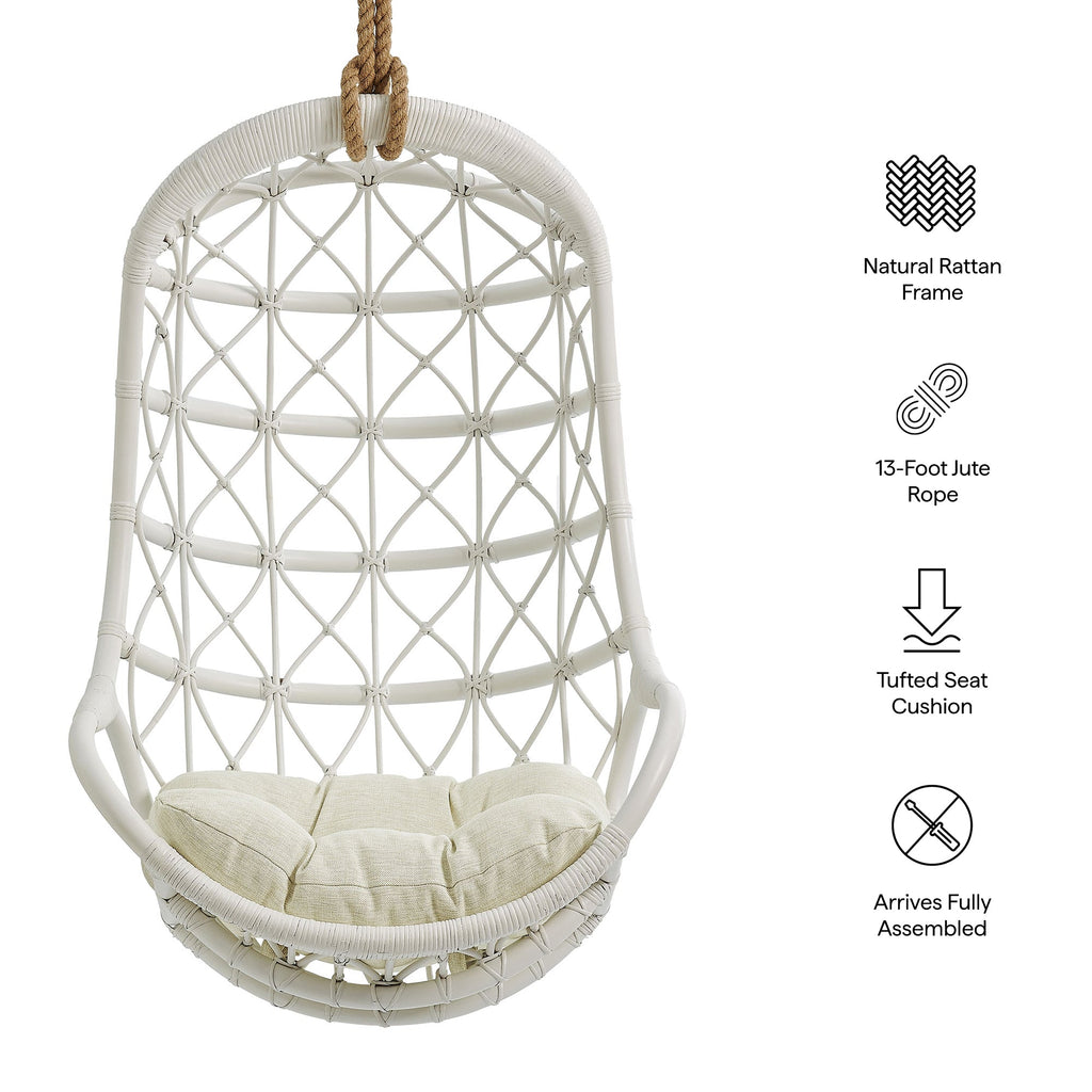Chaise suspendue en rotin naturel Tamarin